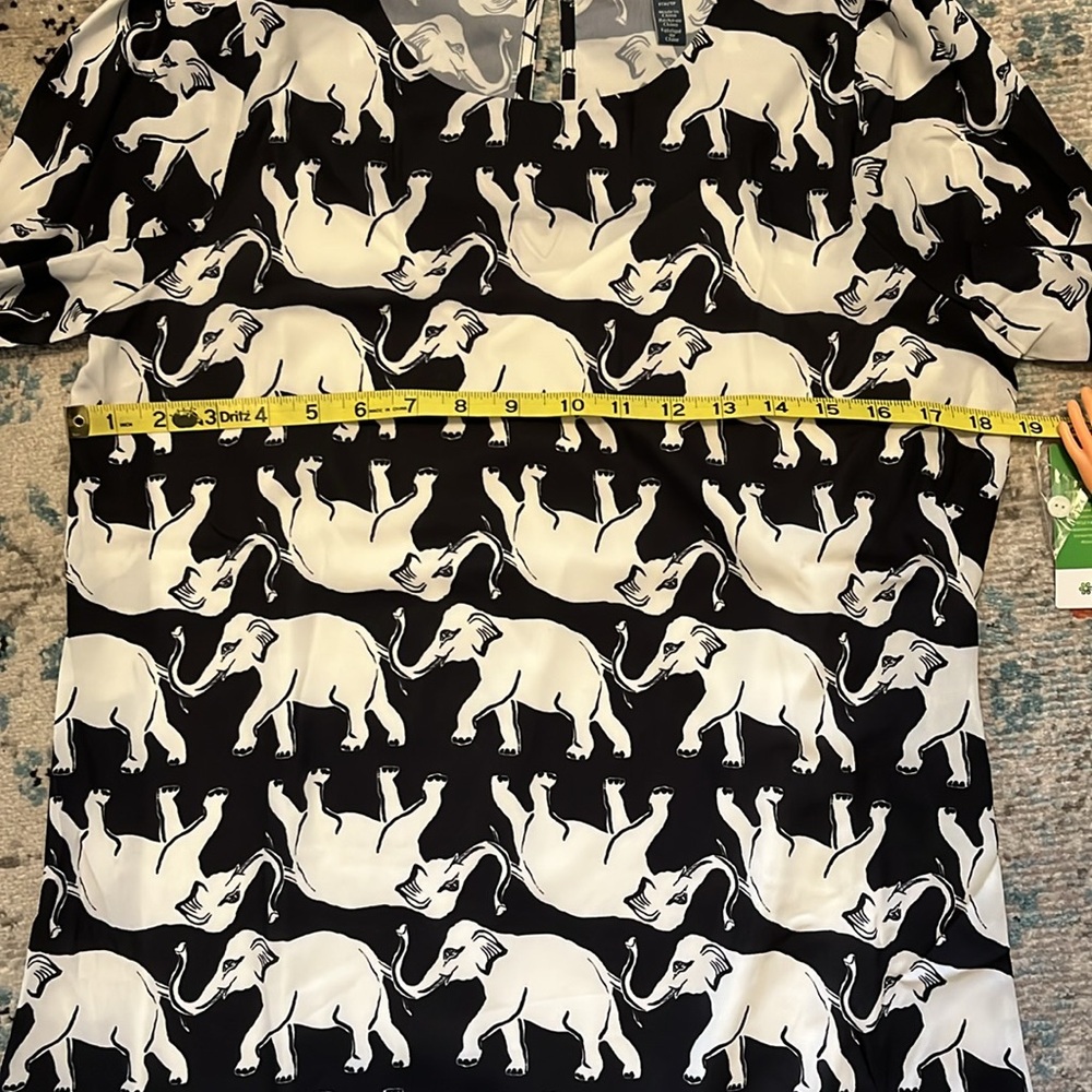 NWT Black & White Elephant Day Parade Shift Dress🐘 - Picture 9 of 16
